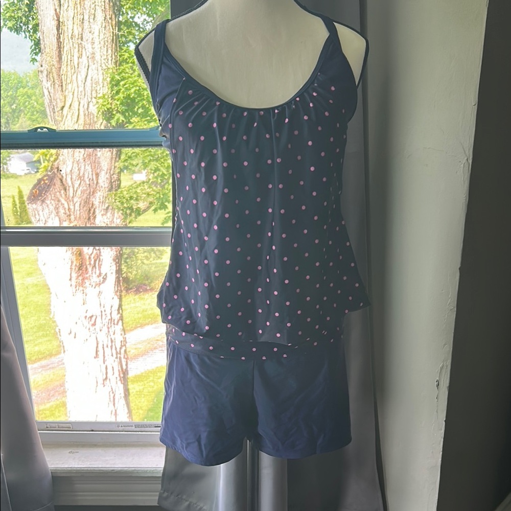 Blue and Pink Tankini Swimwear